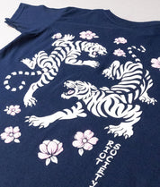 Tiger Cherry Blossoms Girls Tee - Navy - - Riot Society
