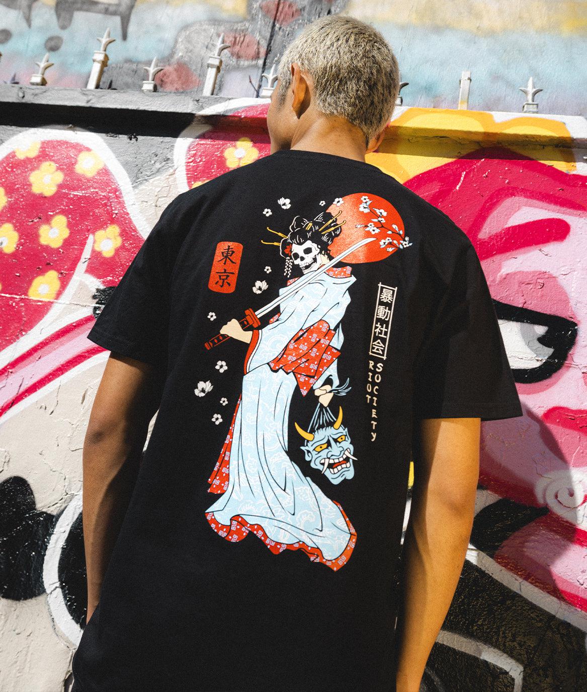 Geisha Samurai Mens T-Shirt - - Riot Society