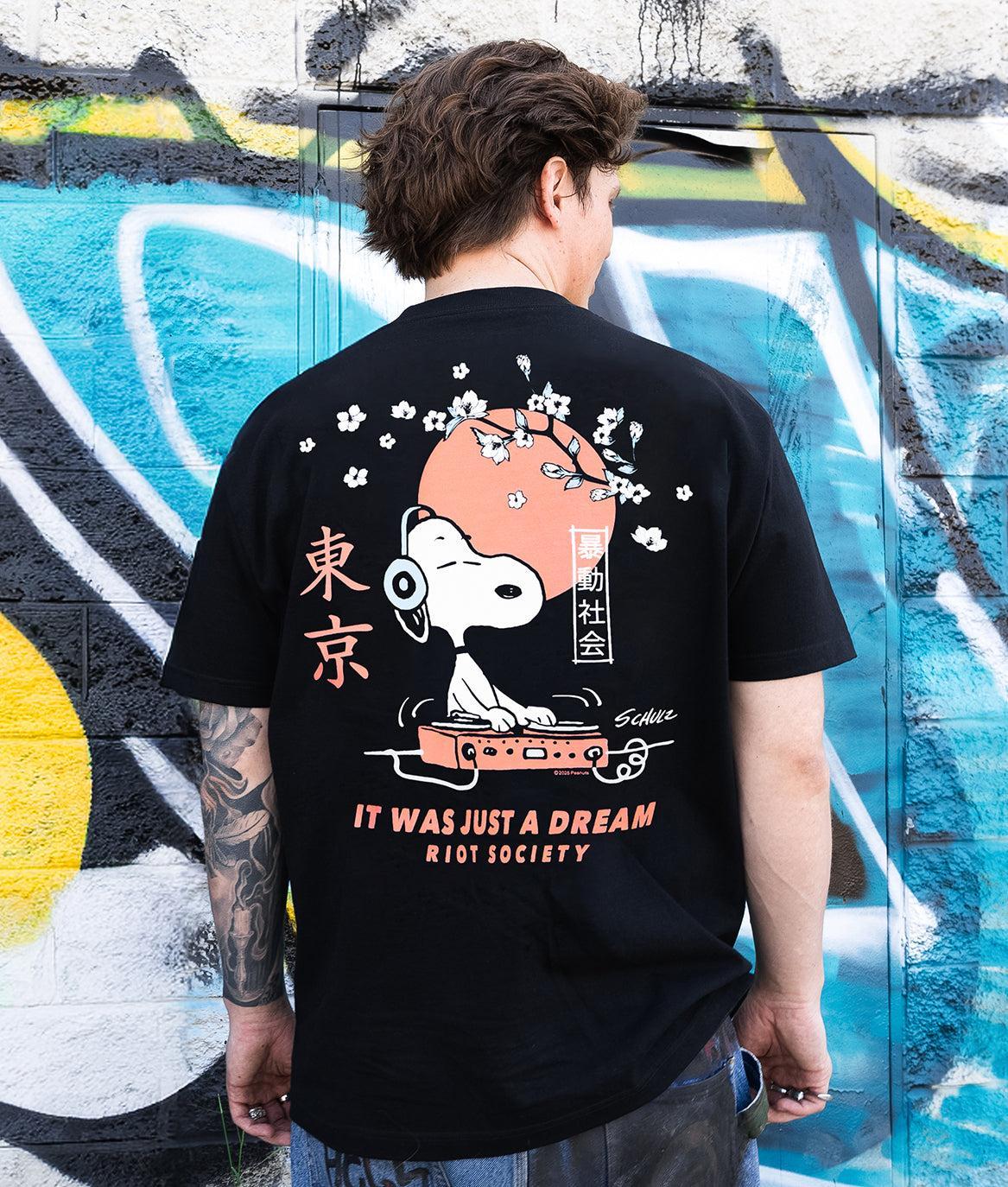 Peanuts Snoopy Japan DJ Mens T-Shirt - - Riot Society