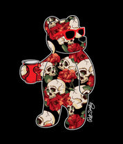 Skull Rose Bear Mens T-Shirt - - Riot Society