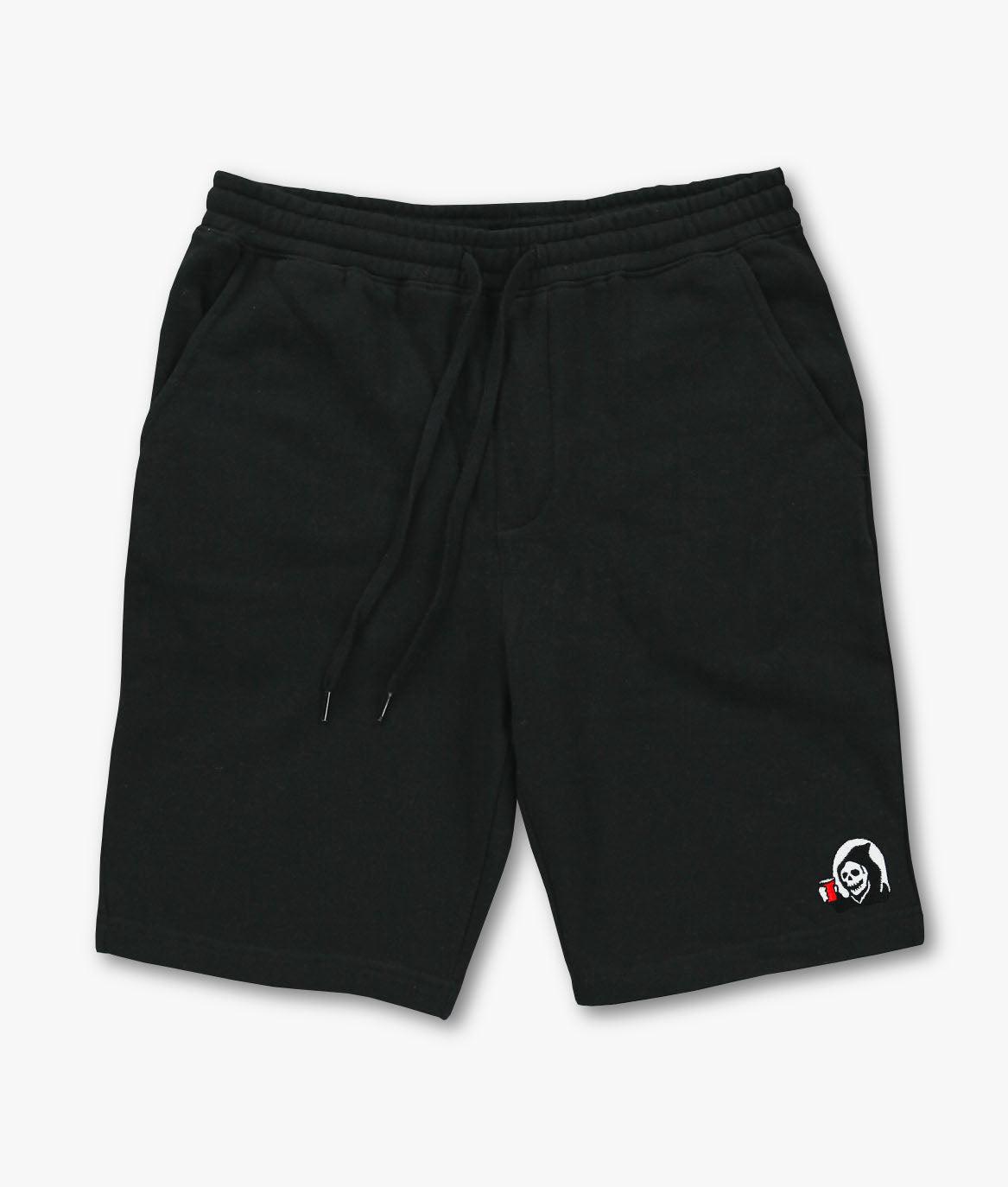 Red Cup Reaper Embroidered Mens Fleece Shorts - - Riot Society
