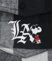 Peanuts Snoopy LA Chill Embroidered Mens Flannel Shirt - - Riot Society