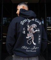 Japan Test Your Luck Tiger Mens Hoodie - Black - - Riot Society