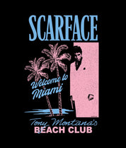 Scarface Miami Beach Club Mens T-Shirt - Black - - Riot Society