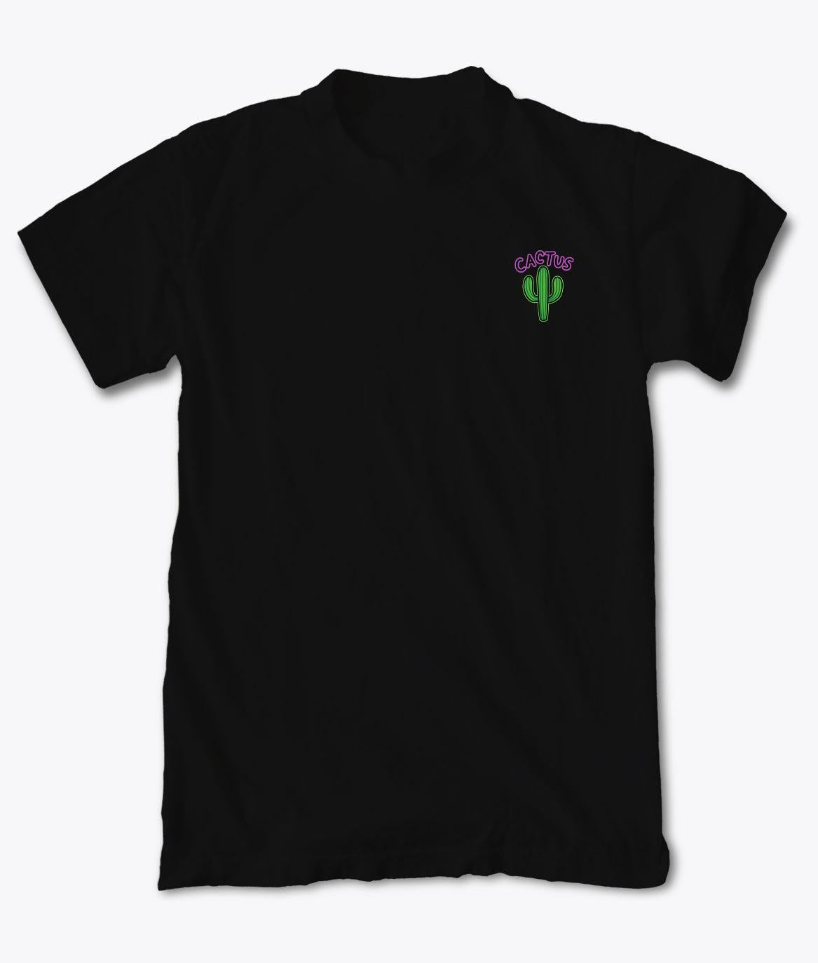 Neon Cactus Embroidered Mens T-Shirt - - Riot Society