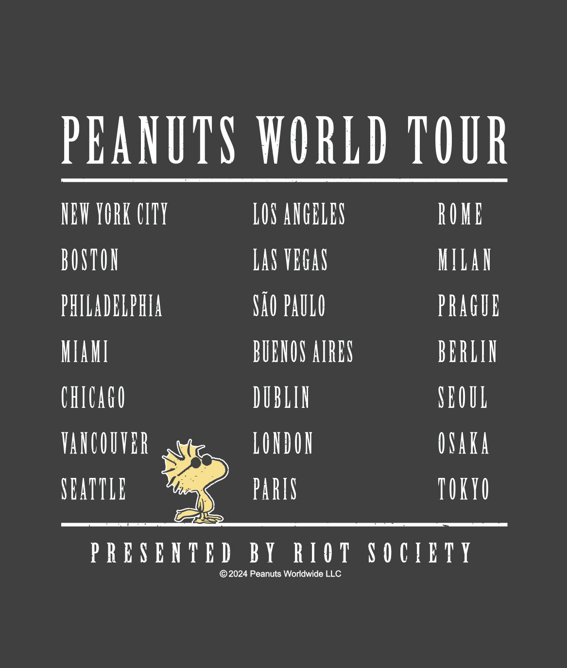 Peanuts Abbey Road World Tour Boyfriend Tee Sale - - Riot Society