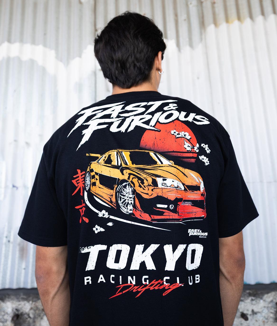 Fast & Furious Tokyo Racing Club Mens T-Shirt - Black - - Riot Society