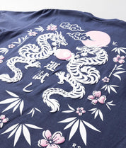 Dragon Cherry Blossoms 8 Ball Puff Boyfriend Tee - - Riot Society