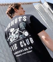 Peanuts Snoopy Bike Club Distressed Heavyweight Boxy Mens T-Shirt - Jet Black - - Riot Society