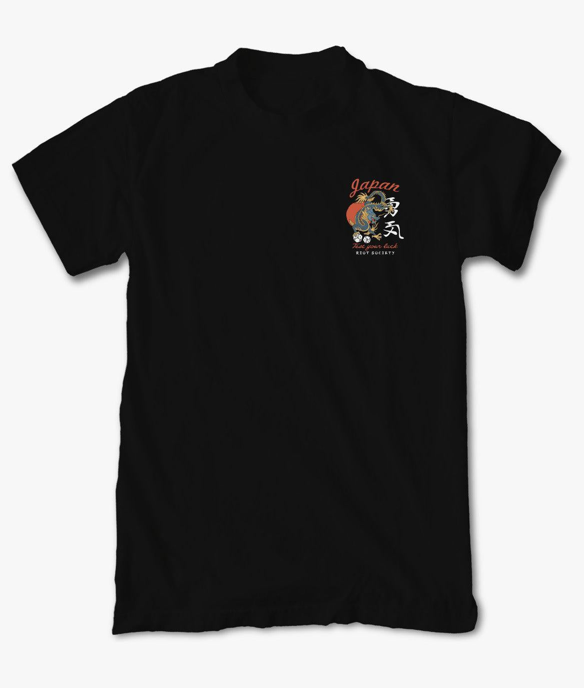 Japan Test Your Luck Dragon Mens T-Shirt - Black – Riot Society