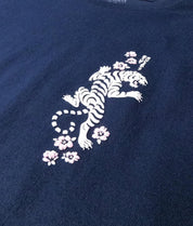 Tiger Cherry Blossoms Girls Tee - Navy - - Riot Society