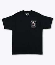 JAWS Amity Island Welcomes You Distressed Heavyweight Boxy Mens T-Shirt - Jet Black - - Riot Society