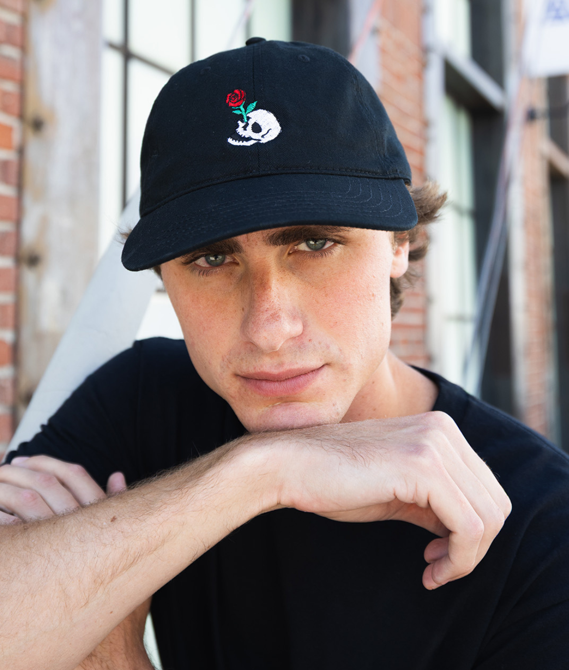 Skull Rose Embroidered Dad Hat - - Riot Society