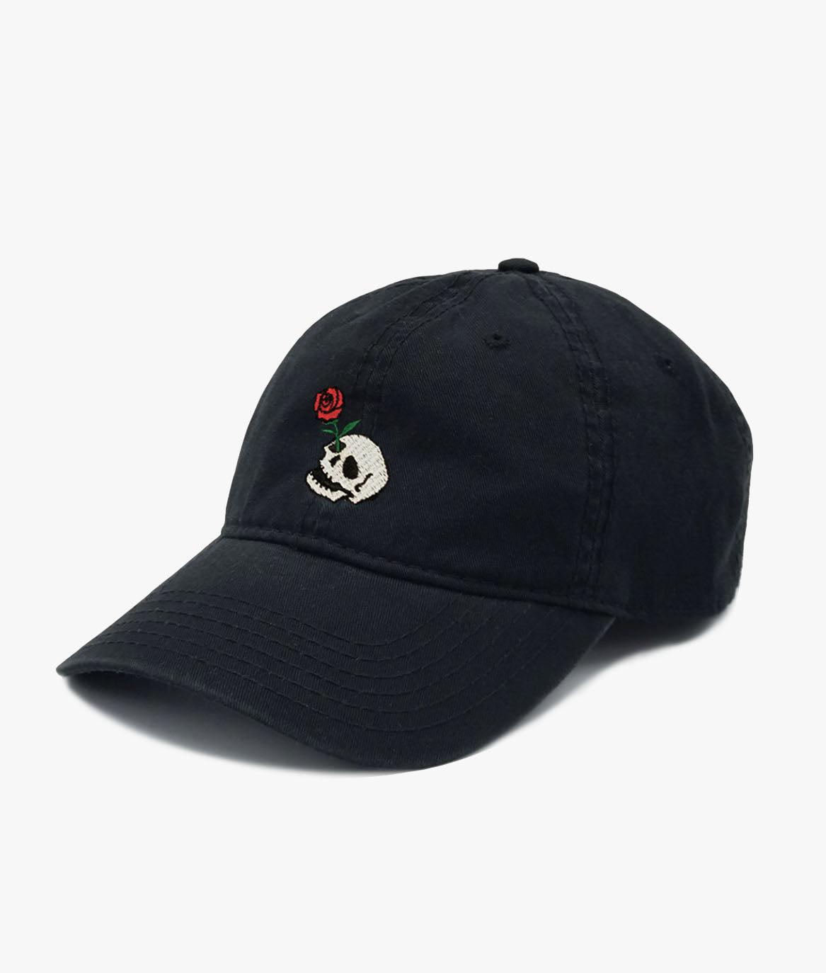Skull Rose Embroidered Dad Hat - - Riot Society