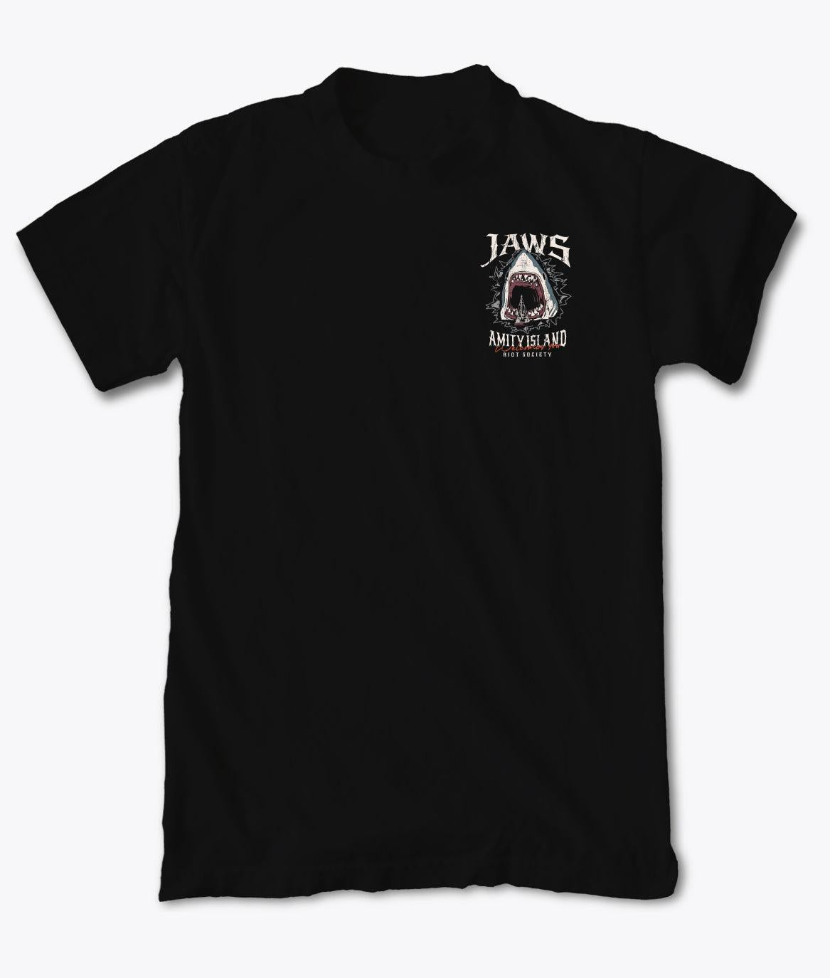 JAWS Amity Island Welcomes You Boys Tee - Black - - Riot Society