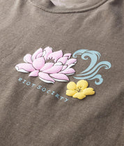 Koi Lotus Waves Puff Boyfriend Tee - Espresso - - Riot Society