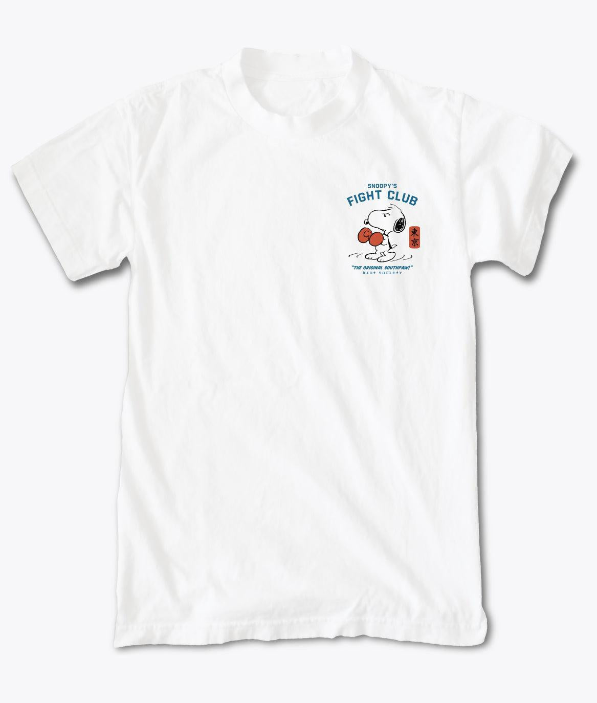 Peanuts Snoopy's Fight Club Mens T-Shirt - White - - Riot Society