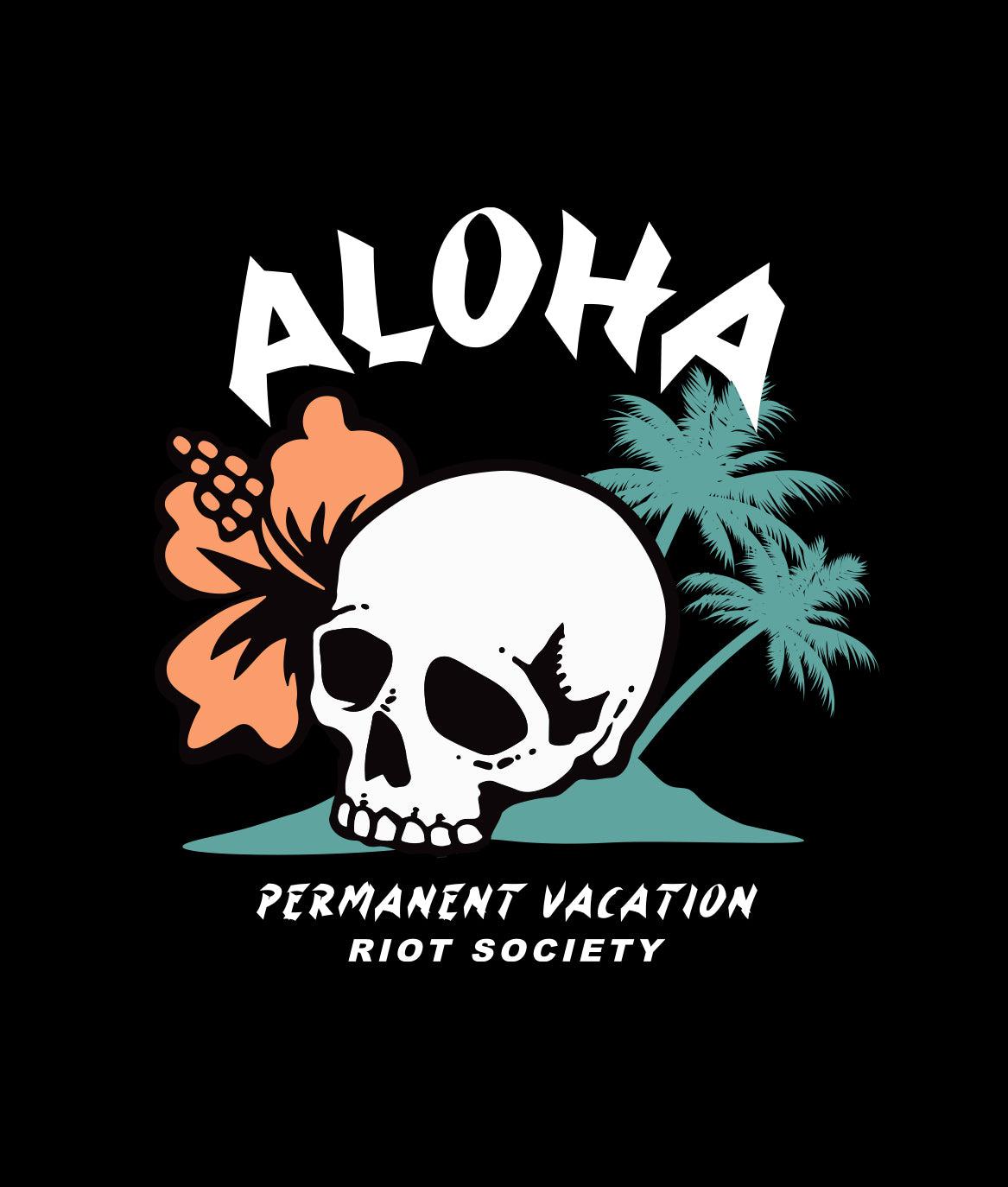 Aloha Hula Girl Permanent Vacation Womens Tee - - Riot Society