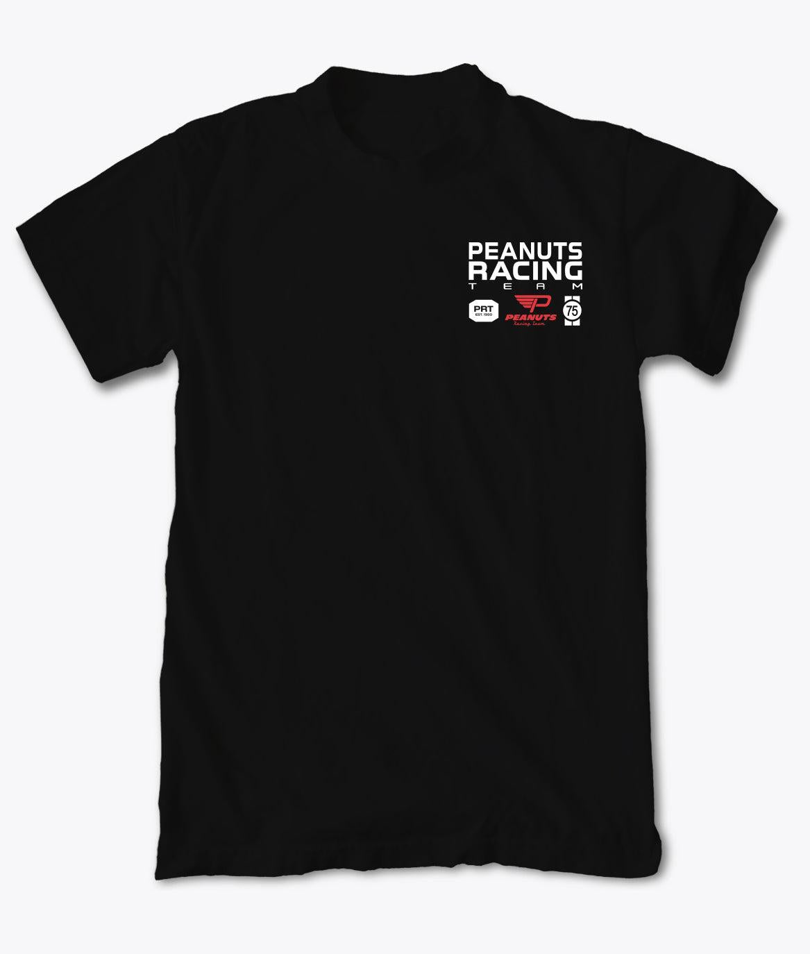 Peanuts Snoopy & Woodstock Racing Team Boys Tee - Black - - Riot Society