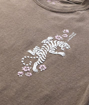 Tiger Cherry Blossoms Puff Premium Wash Boyfriend Tee - - Riot Society