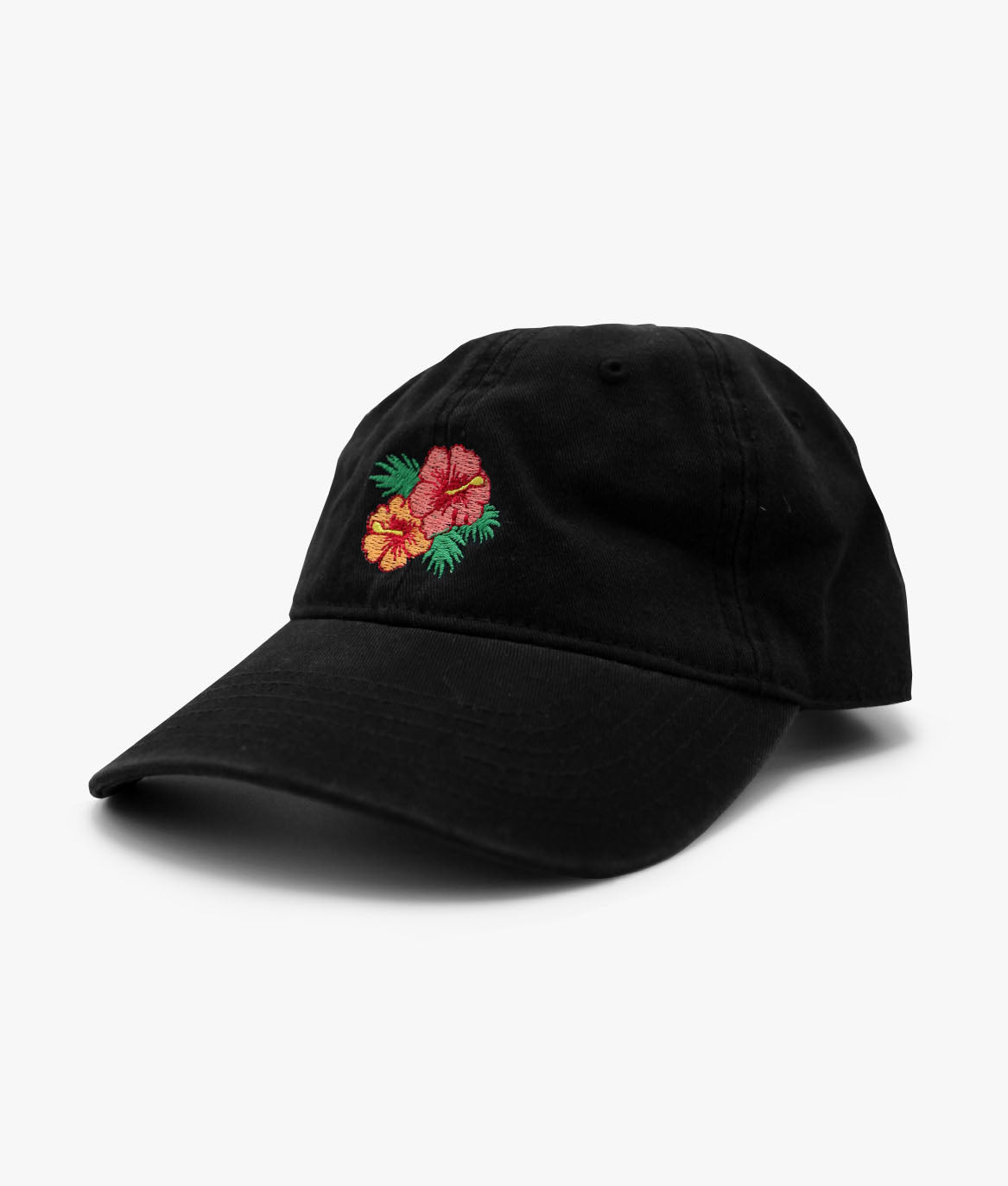 Hibiscus Embroidered Dad Hat - - Riot Society