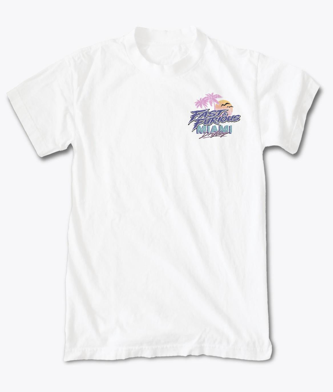 Fast & Furious Miami Drifting Mens T-Shirt - White - - Riot Society
