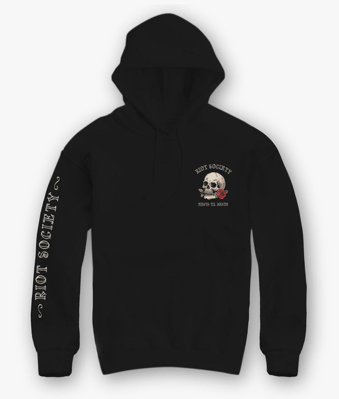 Fiesta Til Death Skeleton Poster Mens Hoodie - Black - - Riot Society
