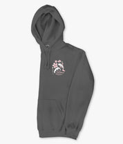 Koi Cherry Blossoms Wave Puff Womens Hoodie - Charcoal - - Riot Society