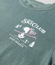 Peanuts Snoopy's Ski Club Puff Boyfriend Tee - Blue Spruce - - Riot Society