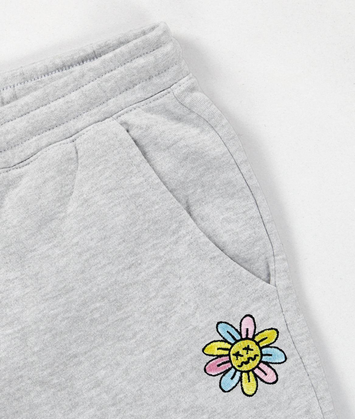 Woozy Face Flower Embroidered Unisex Joggers Sale - - Riot Society