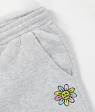 Woozy Face Flower Embroidered Unisex Joggers - - Riot Society