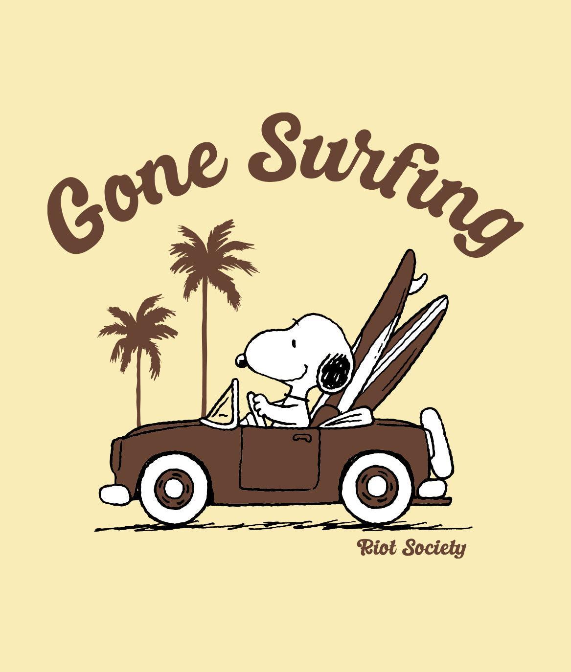 Peanuts Snoopy Gone Surfing Puff Boyfriend Tee - - Riot Society