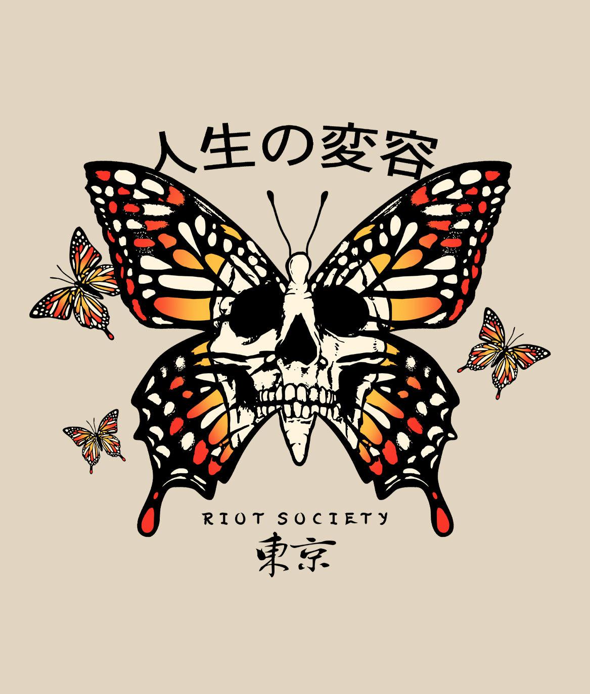 Butterfly Skull Womens Hoodie - - Riot Society