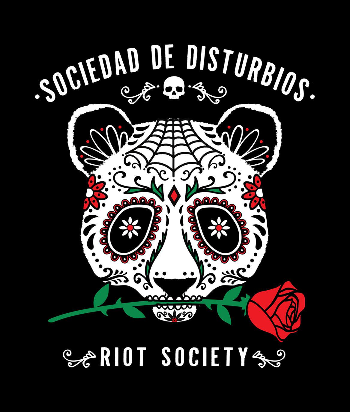 Day of the Dead Panda Rose Womens Hoodie - - Riot Society