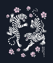 Tiger Cherry Blossoms Girls Tee - Navy - - Riot Society