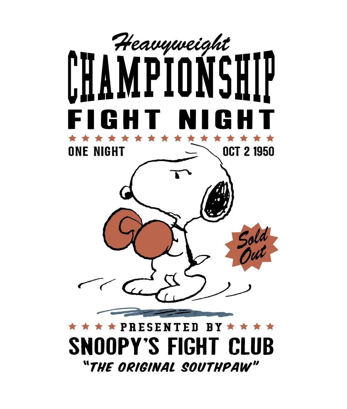 Peanuts Snoopy’s Championship Fight Night Boys Tee - White - - Riot Society