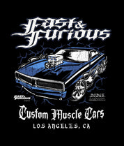 Fast & Furious Custom Muscle Cars Boys Tee - Black - - Riot Society