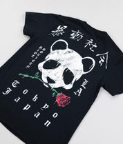 Panda Rose Distressed Premium Wash Mens T-Shirt - - Riot Society