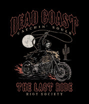 Rodeo Reaper Dead Coast Heavyweight Boxy Mens T-Shirt - Jet Black - - Riot Society