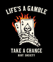 Life's a Gamble Burning Cards Mens T-Shirt - - Riot Society