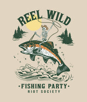 Reel Wild Rodeo Skeleton Fishing Mens T-Shirt - - Riot Society
