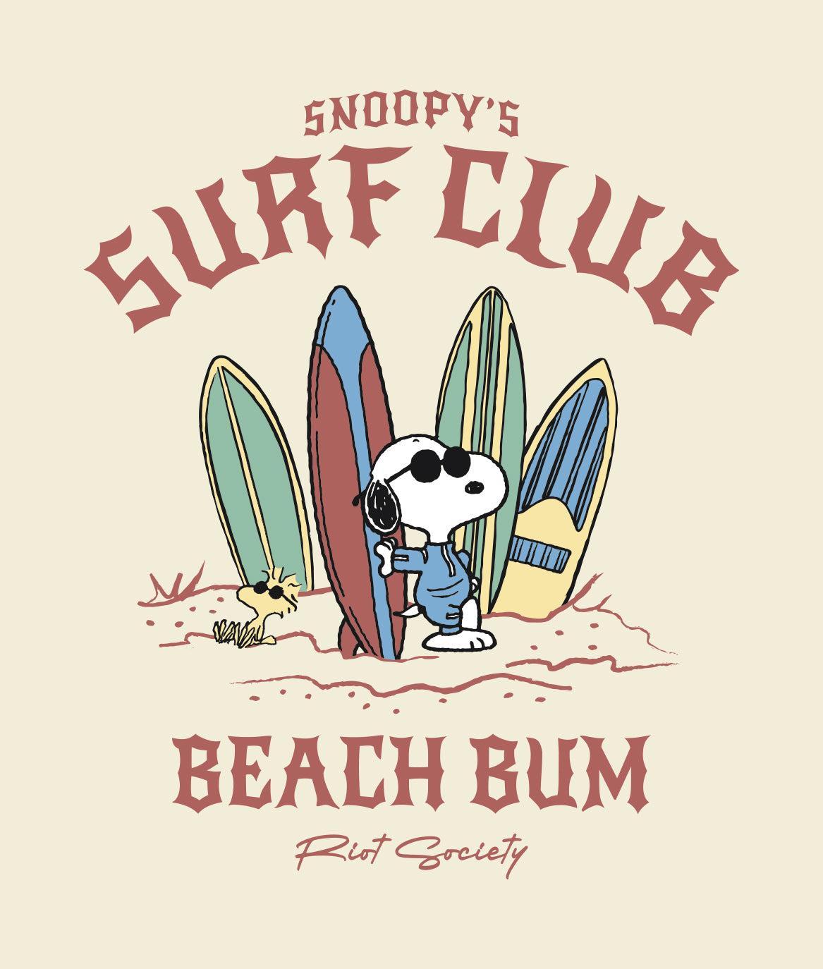 Peanuts Snoopy & Woodstock Surf Club Boys Tee - Natural - - Riot Society