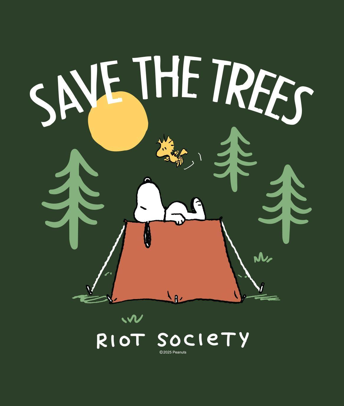 Peanuts Snoopy Save the Trees Mens T-Shirt - - Riot Society