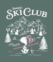 Peanuts Snoopy's Ski Club Puff Boyfriend Tee - Blue Spruce - - Riot Society