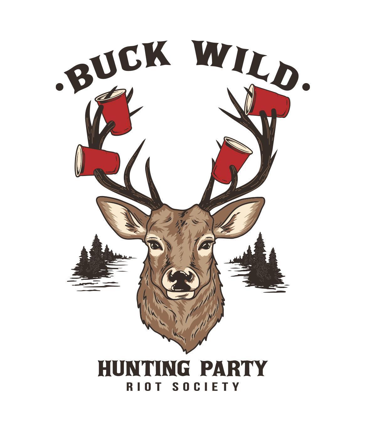 Buck Wild Deer Hunting Mens T-Shirt - - Riot Society
