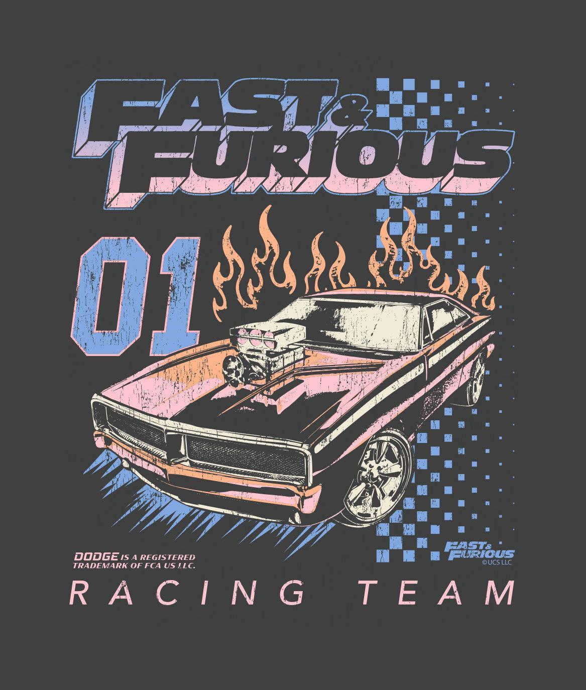 Fast & Furious Racing Team Boyfriend Tee - Graphite - - Riot Society