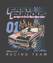 Fast & Furious Racing Team Boyfriend Tee - Graphite - - Riot Society