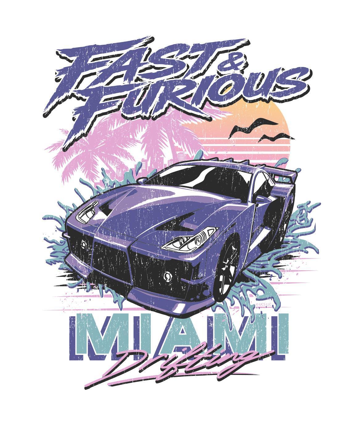 Fast & Furious Miami Drifting Mens T-Shirt - White - - Riot Society