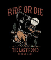 Ride or Die Bull Reaper Mens T-Shirt - - Riot Society