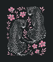 Leopard Cherry Blossoms Puff Boyfriend Tee - Black - - Riot Society